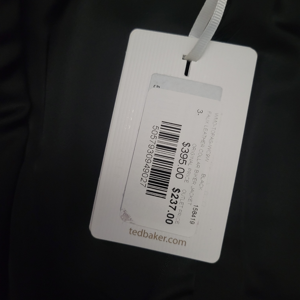NWT TED BAKER Topas Faux Leather Collar Biker Zip Jacket size 3 - Picture 7 of 16